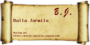 Balla Jarmila névjegykártya